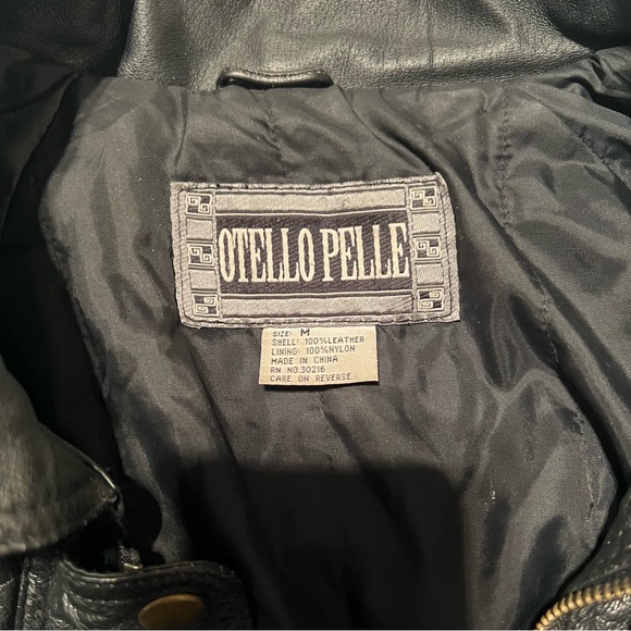 Vintage Otello Pelle 100% Leather Jacket Black Medium - Picture 2 of 10